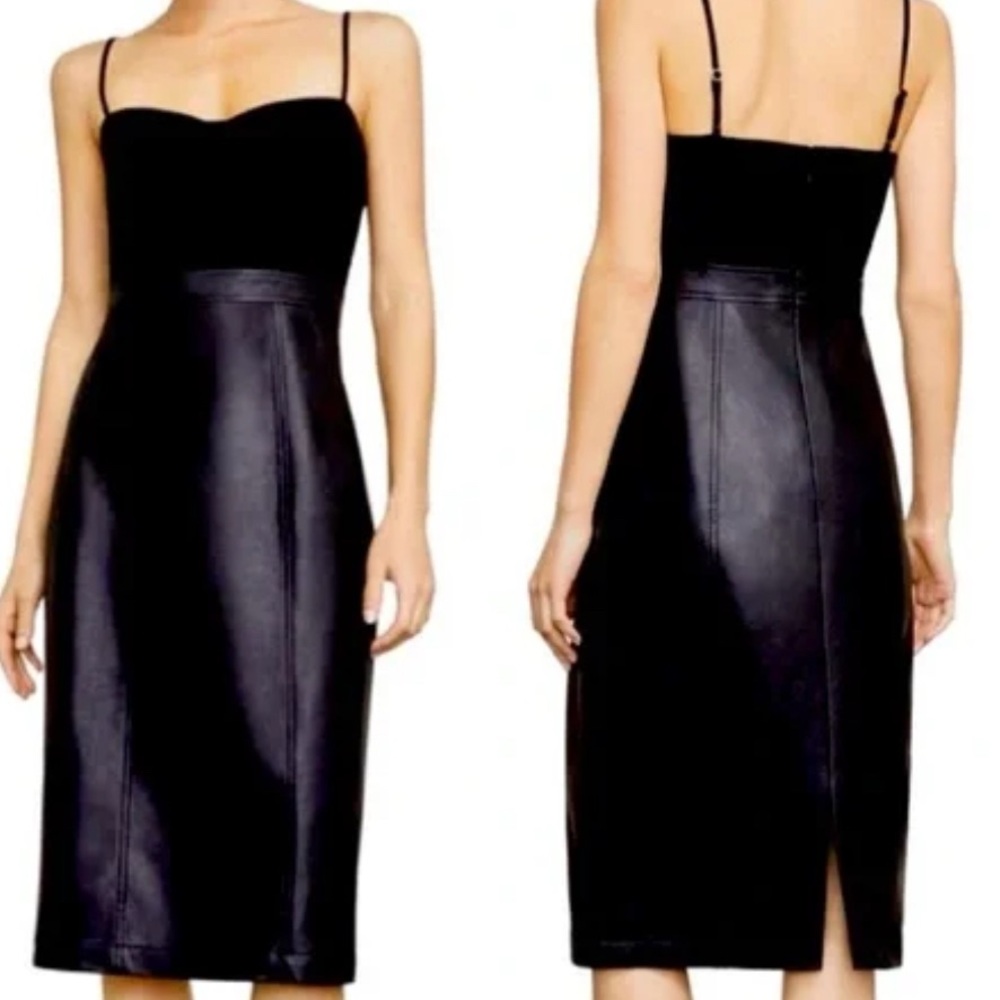 BCBG Black and Gray Pleated Strapless Cocktail Dress